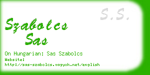 szabolcs sas business card